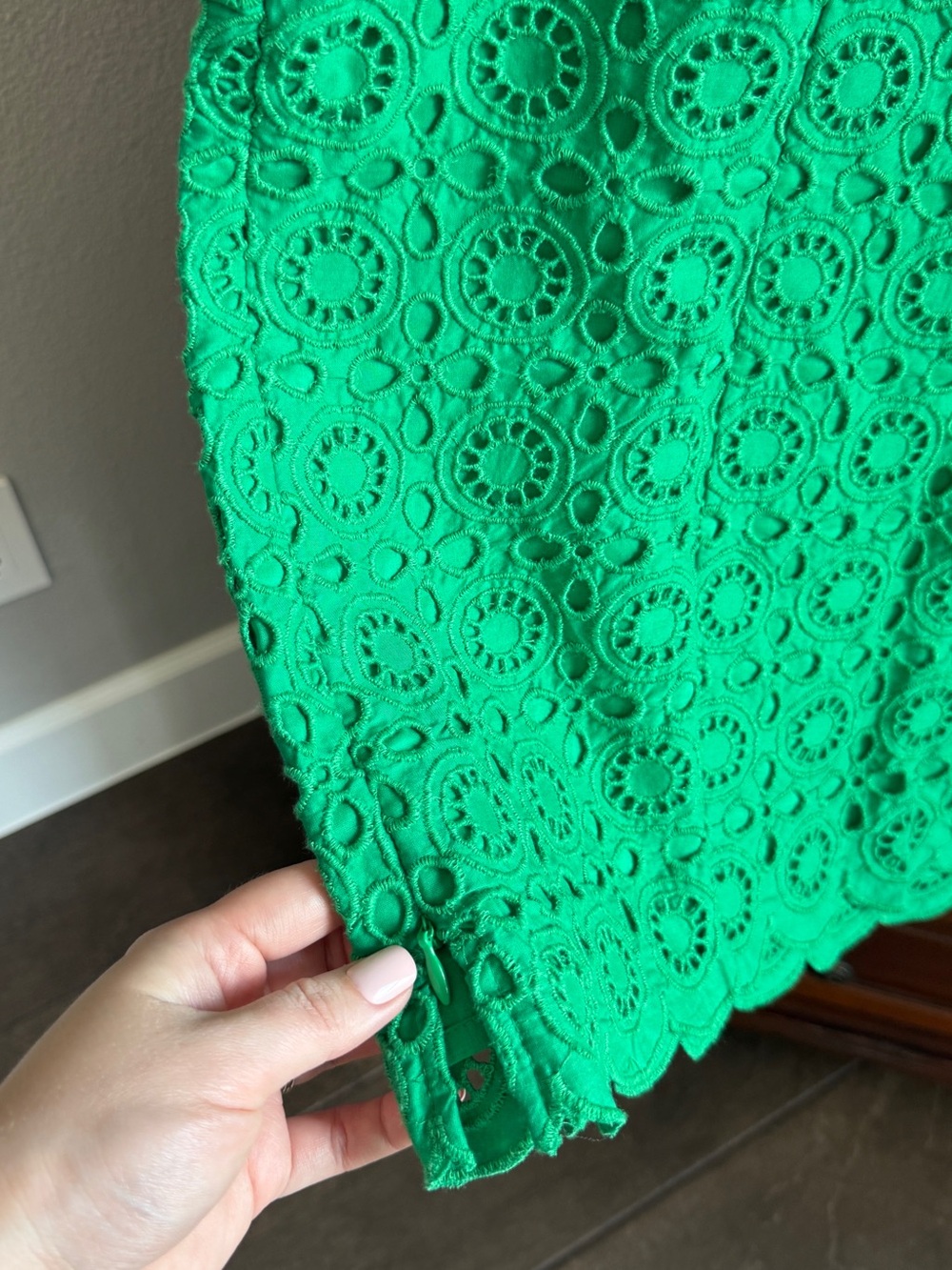Talbots Bright Green Lace Shell Top - Picture 5 of 6
